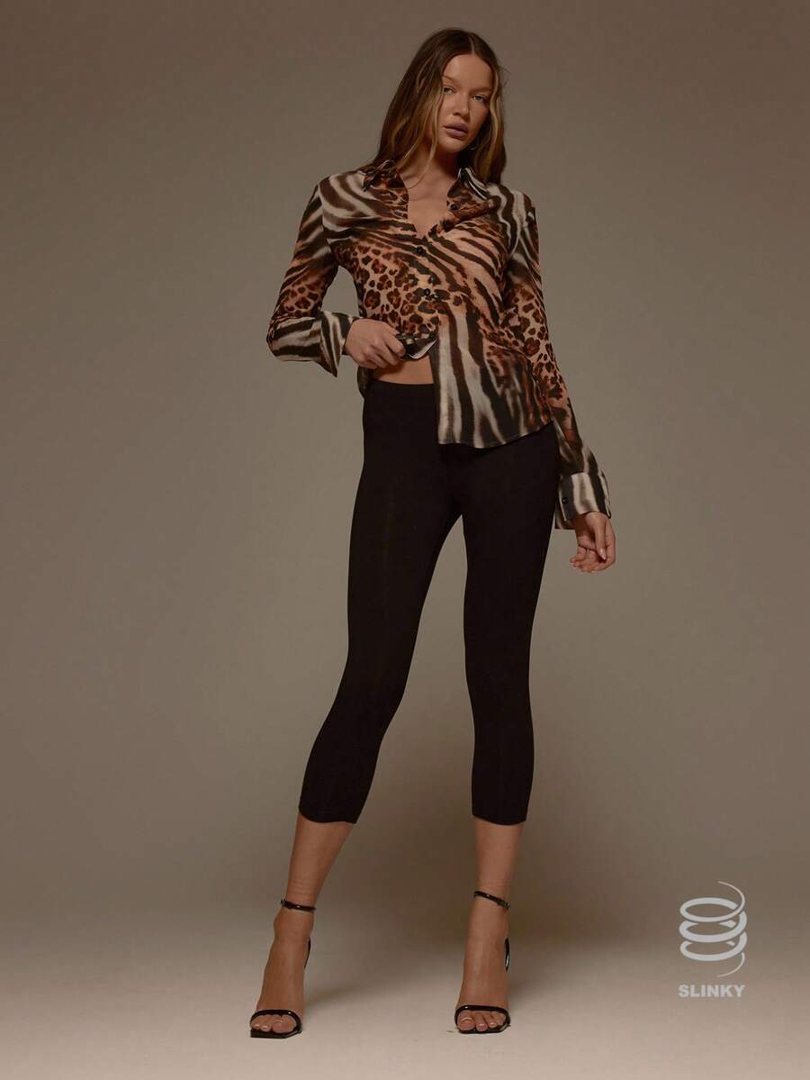 MUSERA Slinky Capri Pants Co-Ord Bottom Only Valentines Sexy Cute Party Romantic Night Out Occasion Winter Vacation