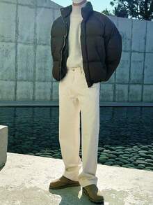 DAZY Autumn Washed Distressed Beige Men's Jeans - Apricot - View 7