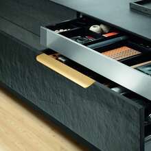 5个拉丝金橱柜把手，适用于橱柜和衣柜，尺寸：8厘米/3.15英寸、12厘米/4.72英寸、15厘米/6英寸、20厘米/7.87英寸、30厘米/11.8英寸，厨房橱柜拉手、抽屉拉手，现代隐藏式铝制衣柜门把手，拉丝金 - 金色 - 查看 4