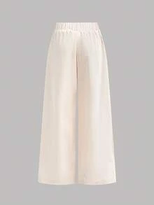 Firerie Kids 两件套女童杏色亚麻质感西装背心+宽松直筒裤，百搭通勤都市女孩时尚套装，可爱休闲日常装 - 杏色 - 查看 9