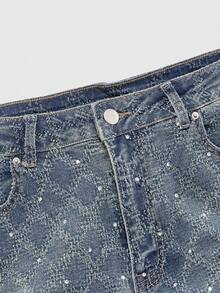ROMWE MEN Street Life Jeans de pierna acampanada y desgastados de moda casual para hombres - Neblina azul - Ver 3