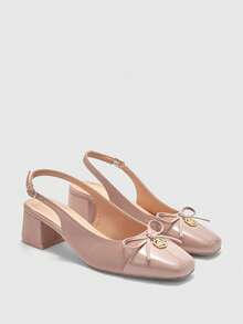 CUCCOO BIZCHIC Women's Classic Low Heel Slip-On Shoes, Black For Christmas Spring Shoes - Dusty Pink - View 7
