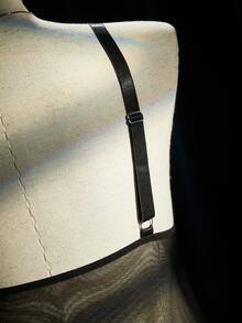 SpicyHot 大码性感蕾丝边网纱连体裤 - 黑色 - 查看 6