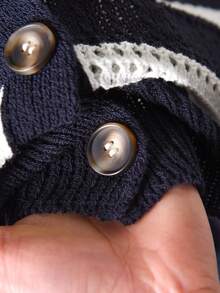 CosyJoli Áo khoác cardigan mỏng tay ngắn kẻ sọc dáng suông một hàng cúc dành cho nữ cỡ lớn, thích hợp cho mùa xuân/hè. Áo khoác cardigan mùa xuân cho nữ. - Đen và trắng - Xem 7