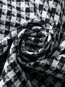 ROMWE MEN 男士休闲千鸟格印花短袖衬衫，夏季 - 彩色 - 查看 4