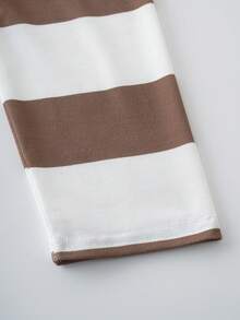 MTV | SHEIN Tween Girl Casual Daily Commute Fashion Street Letter Contrast Stripe Print Dropped Shoulder Loose Long Sleeve T-Shirt And Leopard Print Cargo Pants Set, Spring/Autumn - Multicolor - View 5