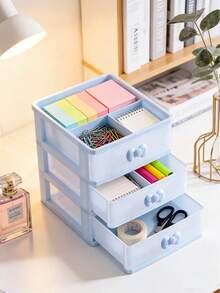 1pc Blue Jewelry Storage Box, Multi-Layer Makeup Organizer,Multi-Tier Valentine Day Sun Travel Cool Back To School - Pink - View 5