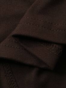 Livesso 女士露背系带修身嘉年华连衣裙 - 深棕色 - 查看 7