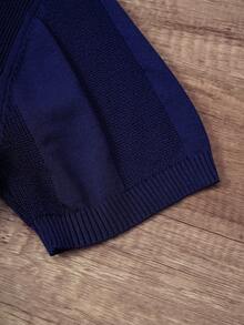 Manfinity Joysei Sweater Rajut Kasual Pria untuk Sehari-hari, Cocok untuk Kerja dan Perjalanan, Kemeja Polo untuk Pria - Royal Blue - View 5
