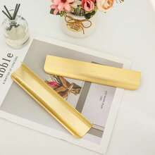 5个拉丝金橱柜把手，适用于橱柜和衣柜，尺寸：8厘米/3.15英寸、12厘米/4.72英寸、15厘米/6英寸、20厘米/7.87英寸、30厘米/11.8英寸，厨房橱柜拉手、抽屉拉手，现代隐藏式铝制衣柜门把手，拉丝金 - 金色 - 查看 8