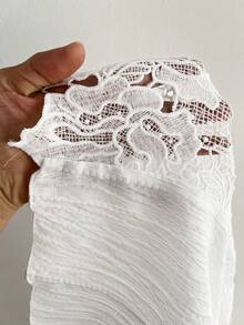 Sunnyshic Pantalones anchos de uso diario de talla grande para mujer con diseño de encaje y lazo, versátiles y de moda - Albaricoque - Ver 7
