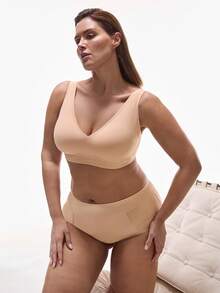 LUVLETTE 大码文胸和无钢圈文胸 - 杏色 - 查看 7