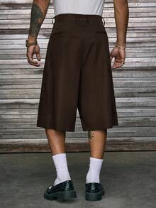 AXEPEAK Men's Loose Bermuda Shorts, Lightweight & Comfortable, Pleated Design, Suitable For Spring/Summer - Brown - View 2