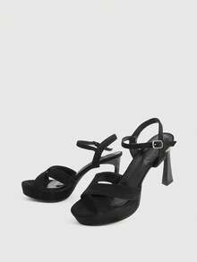 CUCCOO LuxiPop Women Heeled Sandals - Black - View 5