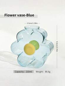 Joivida 1个透明彩色硼硅玻璃花瓶，创意设计，水培插花小花瓶，客厅餐桌水培插花摆件，彩色花瓶，水培玻璃花瓶，透明彩色插花用具，餐桌装饰摆件 - 彩色 - 查看 9