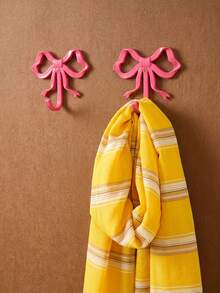 Joivida 1pc/2pcs Decorative Bow Wall Hook, Metal Bowknot Hanger For Entryway, Living Room, Bathroom, Light Luxury Alloy Coat Hook For Closet, Hallway, Bedroom, Key Holder, Towel Hook, Robe Hook, Handbag Hook, Strong And Durable, Elegant Gold/Black Finish, Perfect For Hanging Coats, Hats, Scarves, Keys, Bags, Towels, Adds A Touch Of Elegance To Any Space - Multicolor - View 2