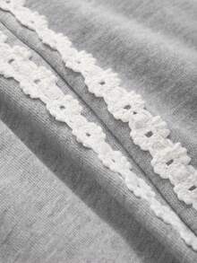 DAZY 女式宽松抽绳编织带阔腿裤，长款，女式慢跑秋季运动裤