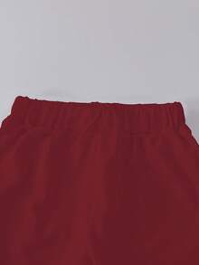 一套幼儿男童休闲可爱条纹卡通熊印花短袖T恤和短裤套装，适合夏季外出穿着 - 彩色 - 查看 6