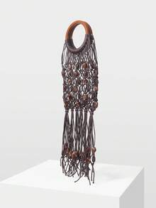 MOTF PREMIUM 女士度假风流苏手提包 - 米色 - 查看 2