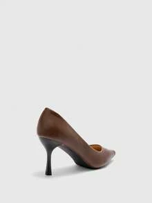 CUCCOO BIZCHIC Giày cao gót mũi nhọn cho nữ - Màu nâu đậm, kiểu dáng Pháp cổ điển với gót mảnh, thích hợp cho mùa xuân, lễ Phục sinh, dạ hội, ngày Valentine. - Cà phê nâu - Xem 7