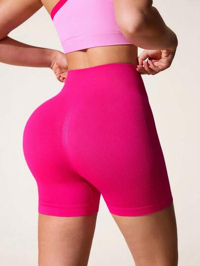 Core Rhythm Women's Seamless Ribbed Sports Yoga Shorts