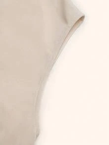Lyxana Women's Elegant Sleeveless Pearl Decor Round Neck Dress - Apricot - View 4