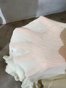 Aloruh 女士复古波西米亚风多层荷叶边纯色雪纺直筒裤，适合音乐节穿着 - 杏色 - 查看 11