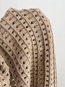 Elamini Women's Brown Floral Dress, Sexy Hollow Out Lightweight Breathable Summer Beach Dress, Casual Outfit - Multicolor - View 6