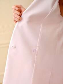 ZEYLAH Printed Loose Double-Breasted Blazer, Spring/Summer - Pink - View 8