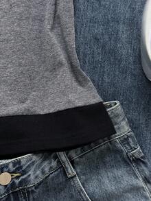 Attitoon Casual Vintage Punk Y2K Versatile Party Airport, Comfortable Contrast Color Spaghetti Strap Short Sleeve T-Shirt For Women, Suitable For Spring/Summer - Multicolor - View 4