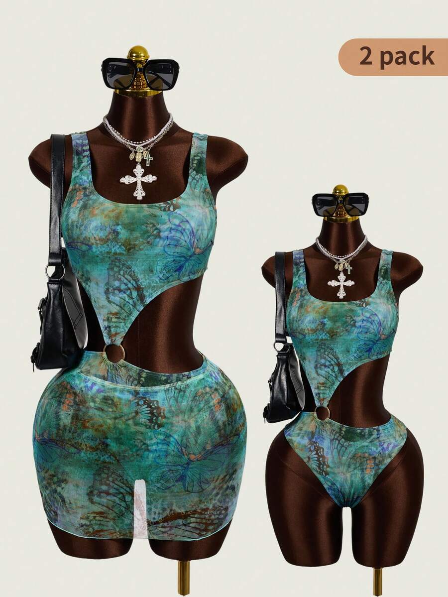 Zestiva Bộ đồ đi biển mùa xuân/hè 26SS dành cho nữ, Áo tắm liền thân và chân váy, Bộ hai mảnh, Màu đen gợi cảm, Họa tiết bướm chuyển sắc cổ điển, Cổ chữ V sâu, Khoét eo, Trang trí vòng kim loại, Viền tua rua lãng mạn, Bướm, Xanh bạc hà, Xanh dương, Nâu, Cam, Màu chuyển sắc, Thích hợp cho kỳ nghỉ hè, Bãi biển, Hồ bơi, Mặc hàng ngày, Kỳ nghỉ biển 2026 Đồ bơi nữ mới về Thích hợp cho trường học, Kỳ nghỉ, Hẹn hò, Trà chiều, Phong cách miền Tây, Du thuyền, Bãi biển, Đảo, Chuyến đi đường bộ, Tất cả các mùa, Lễ hội âm nhạc, Kỳ nghỉ Boho, Kỳ nghỉ Bohemian, Mùa thu thư giãn, Phong cách Boho miền Tây, Áo tắm thanh lịch dành cho nữ, Kỳ nghỉ sôi động, Họa tiết đầy màu sắc, Bộ hai mảnh Boho dành cho nữ, Bộ đồ hè hai mảnh dành cho nữ, Áo tắm hai mảnh dành cho nữ, Bộ hai mảnh đi nghỉ mát - Nhiều màu - Xem 1