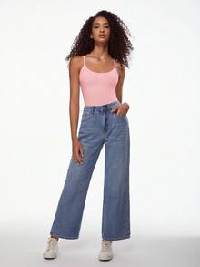 SHEIN BASICS 纯色修身休闲吊带背心，夏季百搭 - 淺粉色 - 查看 6