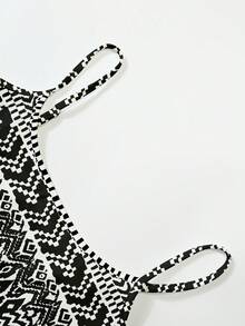 Glimmora Damlinne med geometriskt tryck och avslappnad passform - Multifärgad - Visa 4