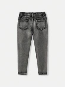 Young BoySplatter Paint Black Denim Skinny Jeans - Black - View 2
