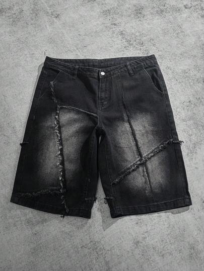 Manfinity ZONE917 Herrfickor Slitna Vida Ben Lösa Casual Jeans Herr Streetwear Jeans Utekväll Urban Hänga Gata Semester