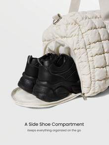 GLOWMODE 40L Maxi Vattentålig Justerbar Avtagbar Rem Sidoförvaring av Sneakers Blixtlåsfickor Vadderade Handväskor Crossbodyväskor Gym Studio Resor Dagligen Casual - Benvit - Visa 5