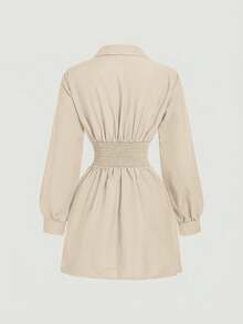 SHEIN MOD Black Long Sleeve Women Dress,Business Women Clothes,Summer Holiday Outfits, Ceremony,Beach Vacation Outfits,Vacation Outfits Women,Out Going Outfits,Graduation Ceremony - Apricot - View 2