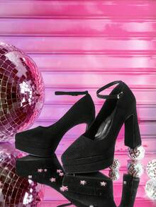 CUCCOO LuxiPop Women's High-Heeled Single Shoe Water Table - Black 2 - View 5