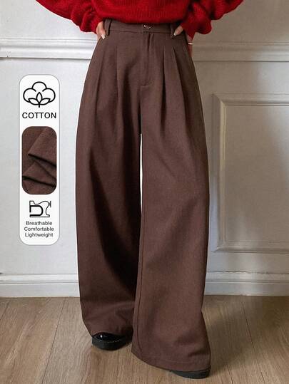 DAZY Women's Loose Fit Wide Leg Pants, Casual Street Style, Autumn/Winter