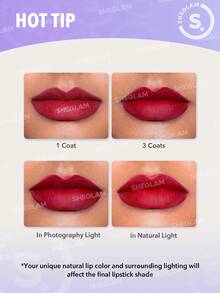 SHEGLAM Dynamatte Boom Long Lasting Matte Lipstick-Bold Type 20 Colors Creamy Matte Waterproof Lipstick Amazing Non-Stick Cup Transfer-Proof Lipstick Orange Lipstick Lip Combo Brand Beauty Makeup Face Paint Cosmetic For Women Girls Perfect For Winter Spring Ideal For Y2K Fancy Fashion Suitable For Birthday Gift Party Ready Best Color - Bold Type - View 9