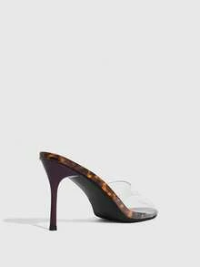 CUCCOO SZL Dép cao gót trong suốt kiểu Âu và Mỹ mới năm 2025 với gót mỏng và mũi nhọn, sandal cao gót hở mũi thời trang và đơn giản, giày mùa xuân. - Màu trong suốt - Xem 3