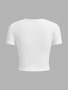 SHEIN EZwear 女士休闲简约T恤，多件装 - 彩色 - 查看 4