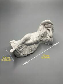 Cirelle Classical Reclining Female Statue Plaster Sculpture Tabletop Decoration - An Elegant Ancient-Style Statue With Rich Details, Suitable For Use As A Decoration On Home Or Office Bookshelves. It Is A Thoughtful Gift For Friends And Family. - Gypsum ornament - View 3