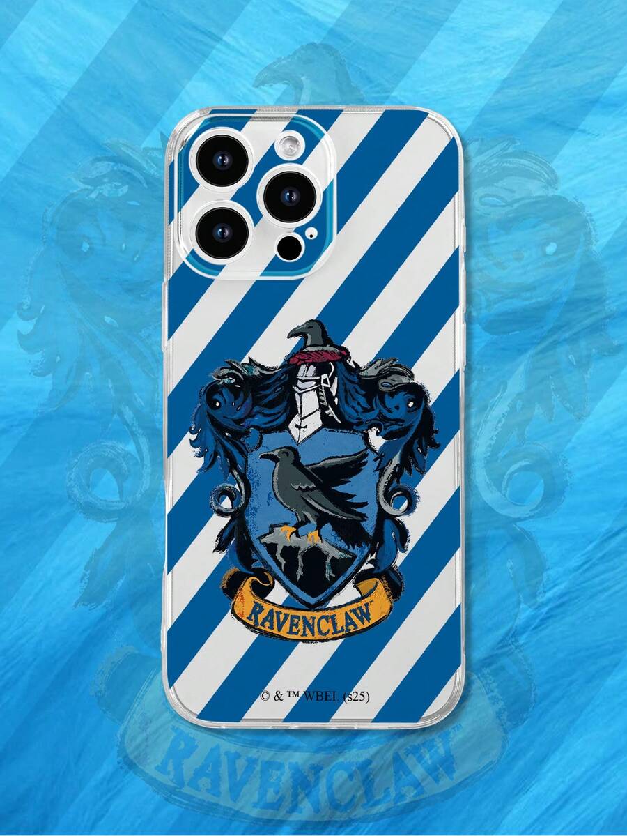 HARRY POTTER X SHEIN 1个拉文克劳鹰徽条纹手机壳 | 创意十足，英伦学院风，防尘防水 | 兼容iPhone 17/17 Pro/17 Pro Max/Air 和 16/15/14/13/12/11/Pro/Pro Max/X/XR/XS/XS Max/7/8/Plus - 無色 - 查看 1