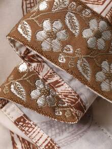 Bohemian Style Floral Print Long Flowy Dress For Women, Spring/Summer Sundress Boho - Apricot - View 7