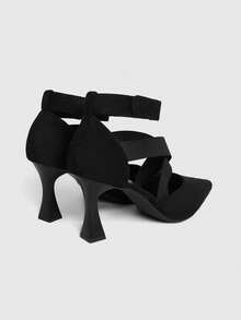 Sugerpunk 女士时尚简约通勤装尖头粗跟特制高跟单鞋