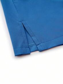 TaskEZ Conjunto de uniformes médicos: Parte superior de cuello en V de manga corta y pantalones para trabajadores de la salud - lago azul - Ver 4