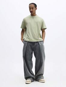 SUMWON Men's Essentials Script Crew Neck Short Sleeve T-Shirt Casual Everyday Wear Spring Summer Basic Tee - Mustard Yellow - View 3