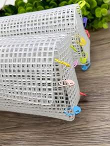 Tấm nhựa trong suốt dạng lưới, vật liệu làm túi xách tự chế họa tiết vải tweed, đồ dùng làm túi xách tùy chỉnh, thiết kế thêu họa tiết động vật. - Như đã trình bày - Xem 4