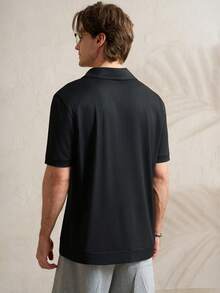 Airaco Camiseta de manga corta minimalista y casual de unicolor para hombres - Negro - Ver 3